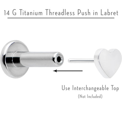 14G 1/4 G23 Titanium Threadless Post Only Labret Monroe Tragus