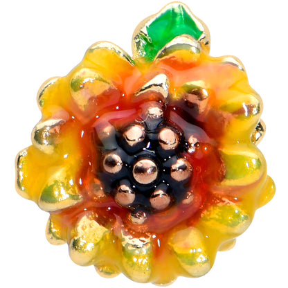 16G 5/16 Gold Tone Summer Sunflower Labret Monroe Tragus