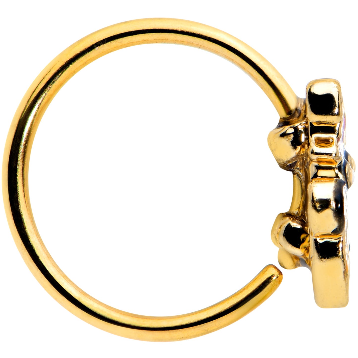 20G 5/16 Gold Tone Pumpkin Black Cat Halloween Nose Hoop