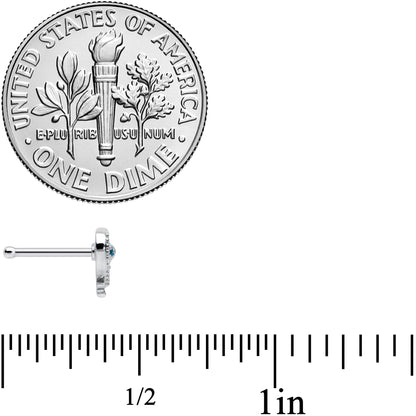 20G 1/4 Textured Blue Dolphin Heart Nose Bone