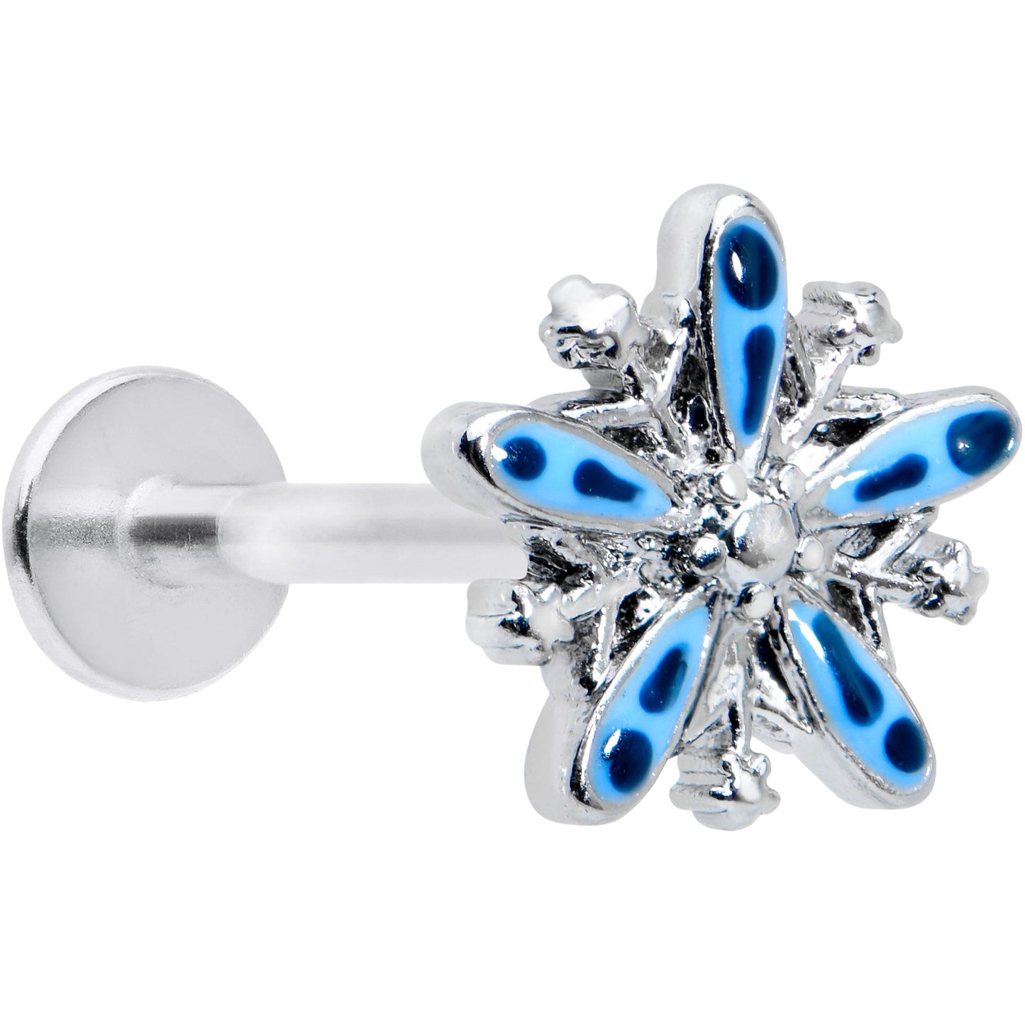 16G 5/16 Snowflake Blues Christmas Labret Monroe Tragus
