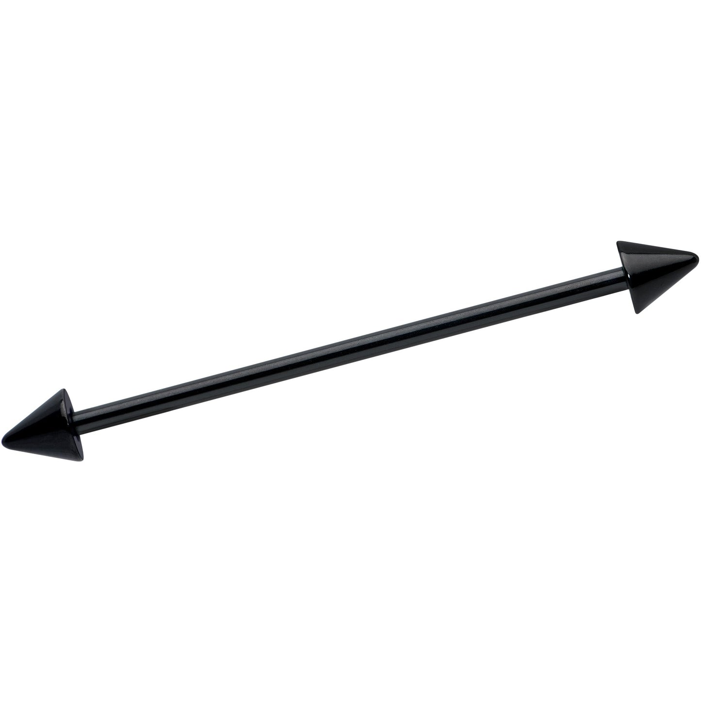 14G Black Cone End Lips Heart Industrial Barbell 38mm Set of 2