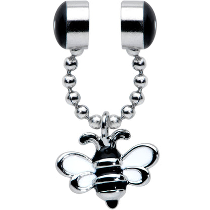 Bee Chain Dangle Non Pierced Magnetic Clip On Fake Septum Ring