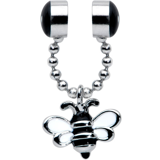 Bee Chain Dangle Non Pierced Magnetic Clip On Fake Septum Ring