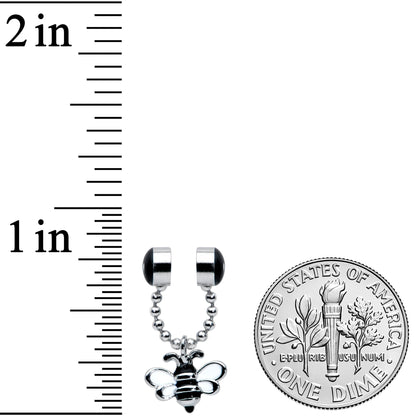 Bee Chain Dangle Non Pierced Magnetic Clip On Fake Septum Ring