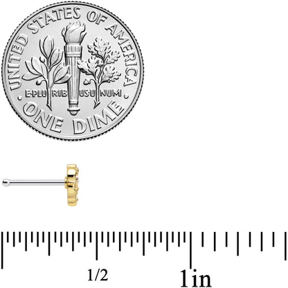 20G 1/4 Aurora Gem Baroque Golden Heart Nose Bone