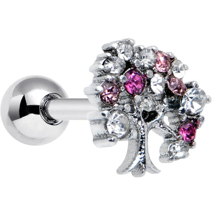 16G 1/4 Clear Pink Gem Luscious Fruit Tree Cartilage Tragus