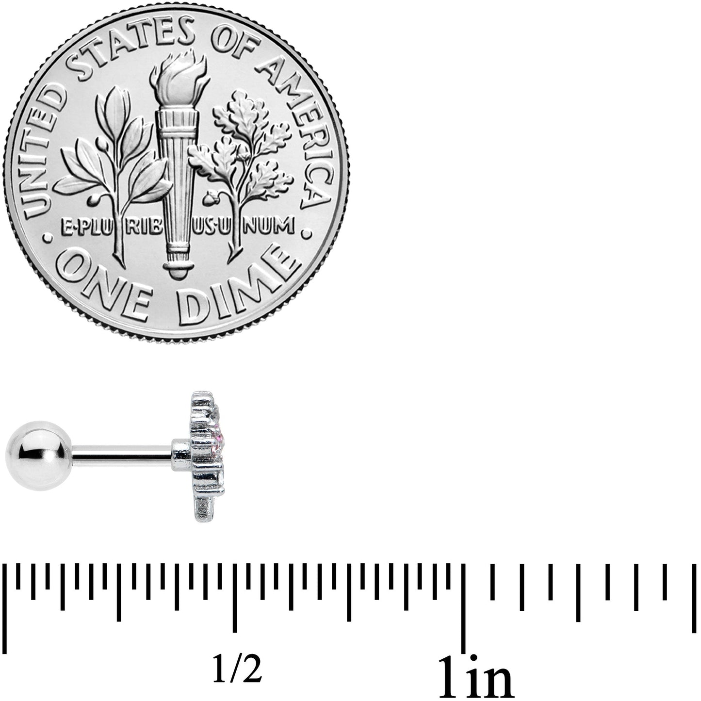 16G 1/4 Clear Pink Gem Luscious Fruit Tree Cartilage Tragus