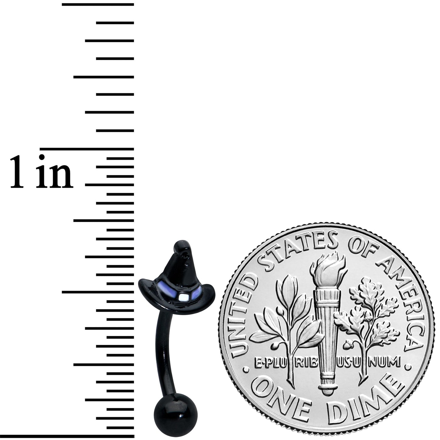 16G 5/16 Pink Gem Black Spider Witch Curved Eyebrow Ring Set of 3