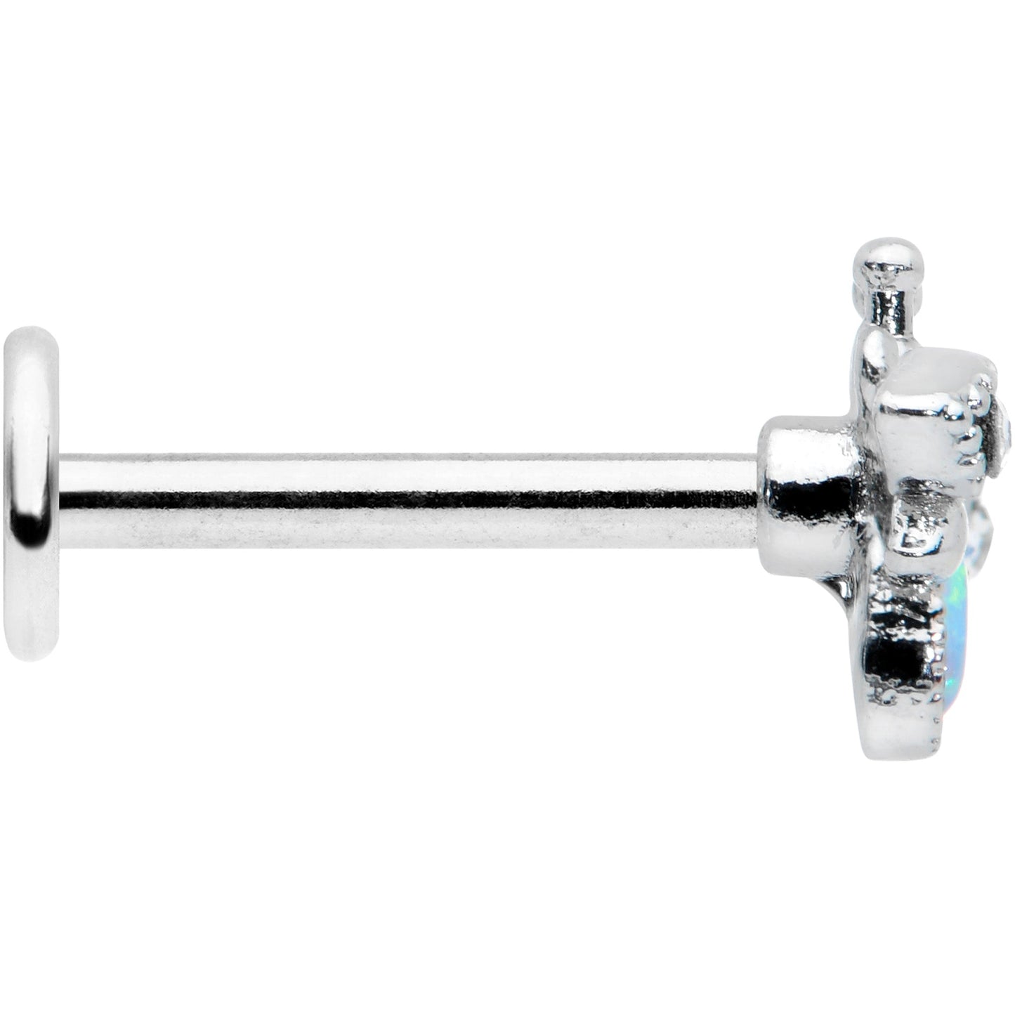 16G 5/16 White Synthetic Opal Insect Labret Monroe Tragus