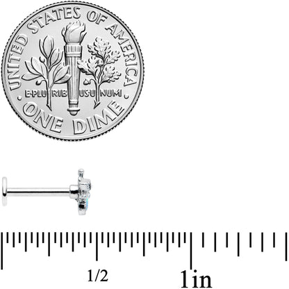 16G 5/16 White Synthetic Opal Insect Labret Monroe Tragus