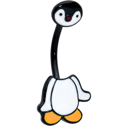Black Baby Penguin Winter Double Mount Belly Ring