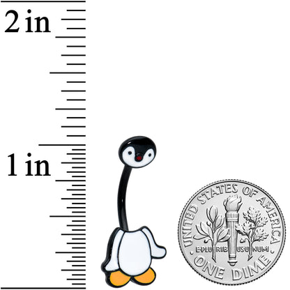 Black Baby Penguin Winter Double Mount Belly Ring