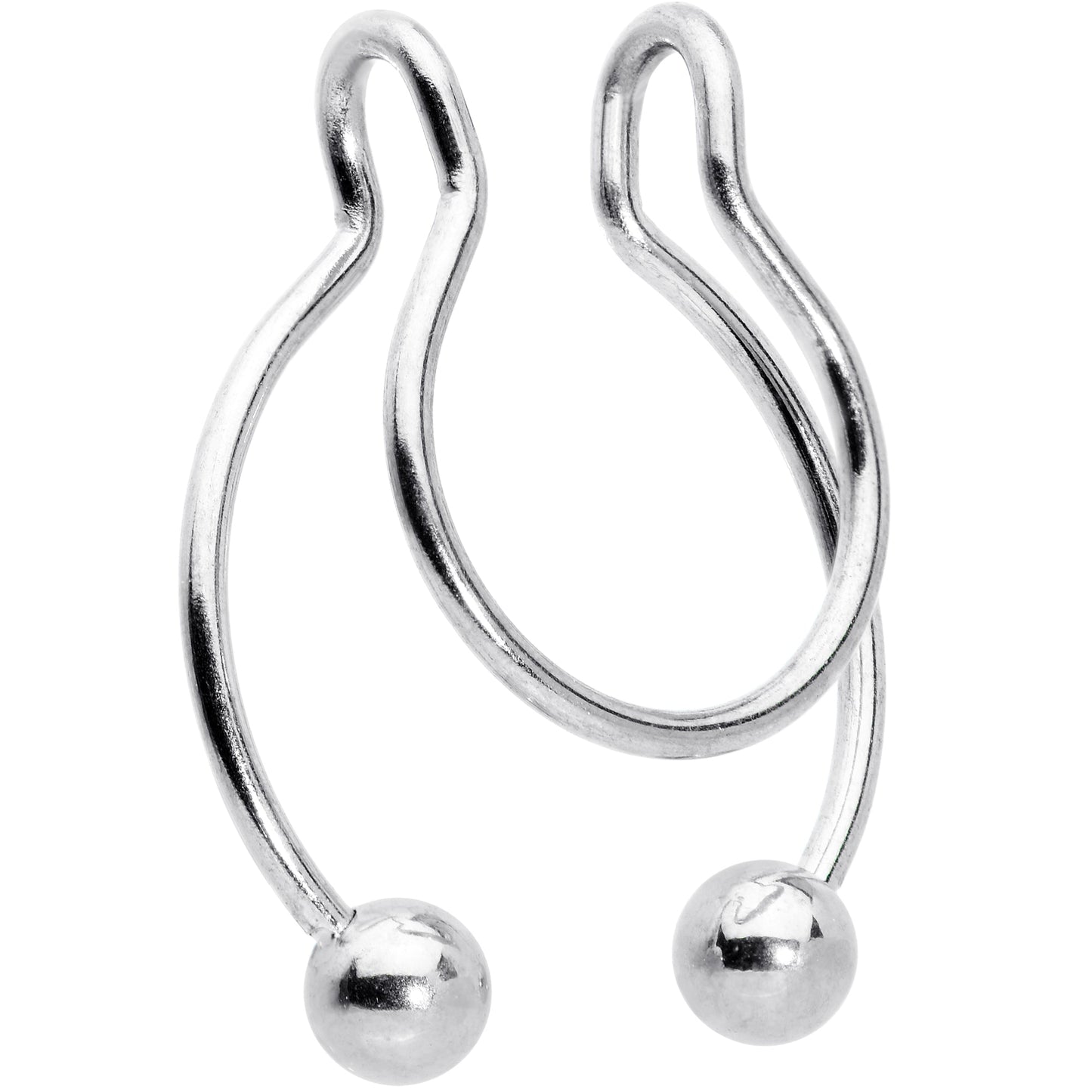 Horseshoe Ball Fake Septum Ring Nipple and Clip on Earring