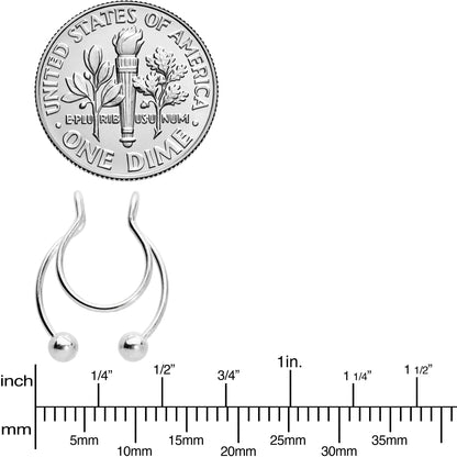 Horseshoe Ball Fake Septum Ring Nipple and Clip on Earring