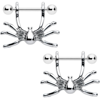 14G 7/16 Crawly Spider Halloween Nipple Shield Set