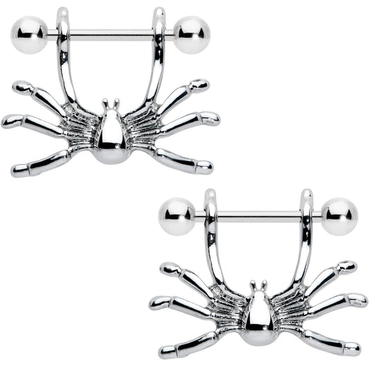 14G 7/16 Crawly Spider Halloween Nipple Shield Set