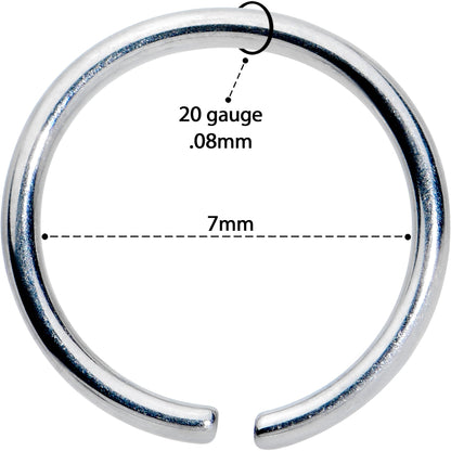 20G 7mm Grade 23 Titanium Bendable Hoop Ring
