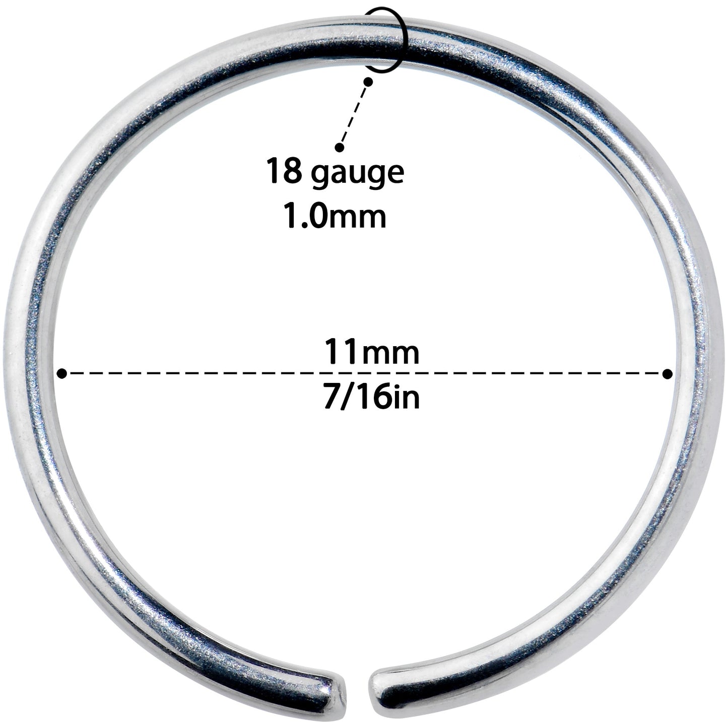 18G 7/16 Grade 23 Titanium Bendable Hoop Ring