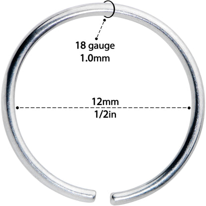 18G 1/2 Grade 23 Titanium Bendable Hoop Ring