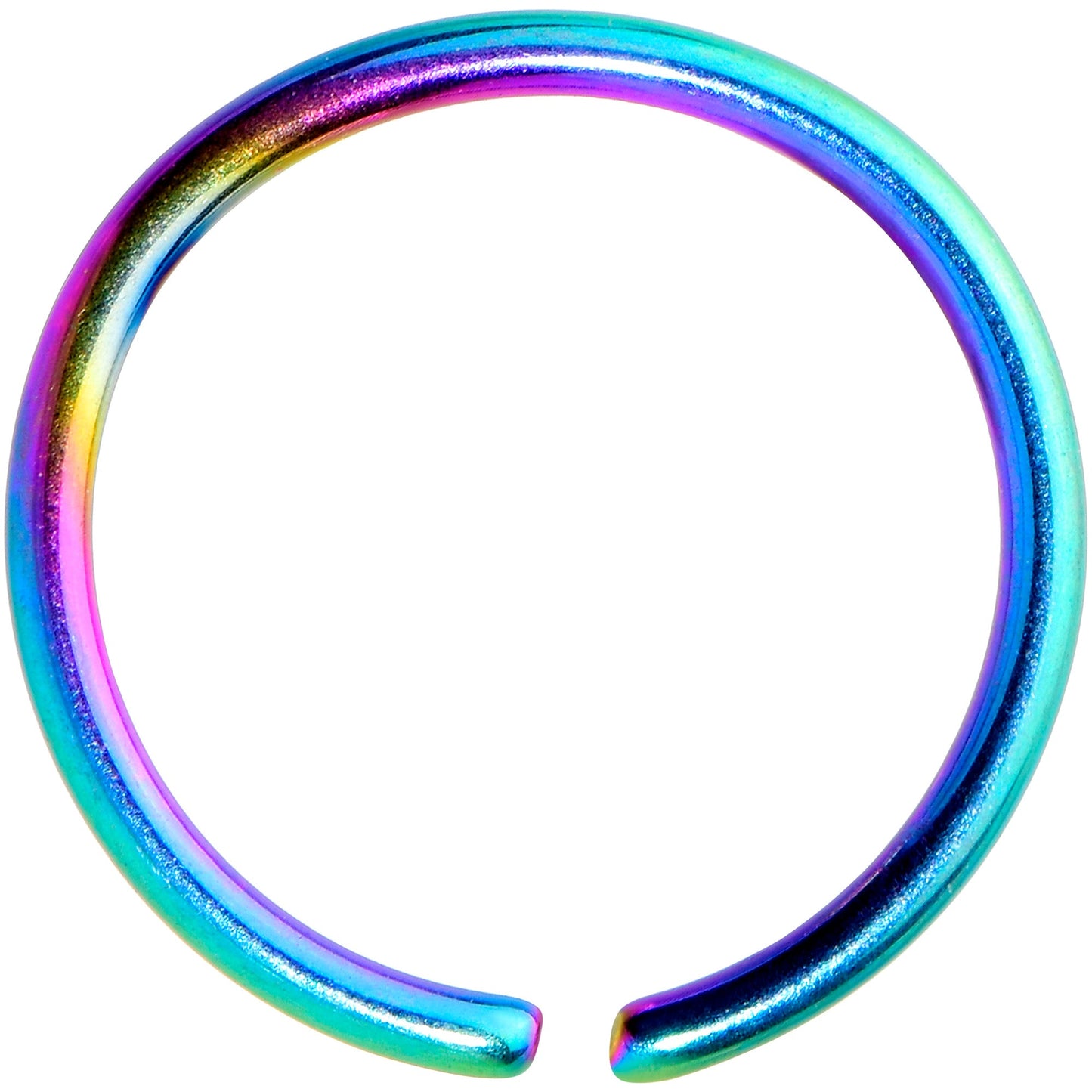 20G 5/16 Rainbow PVD Grade 23 Titanium Bendable Hoop Ring