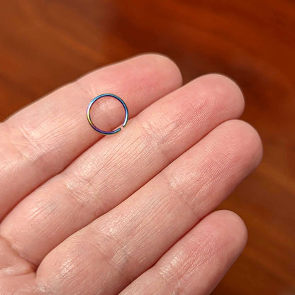 20G 5/16 Rainbow PVD Grade 23 Titanium Bendable Hoop Ring