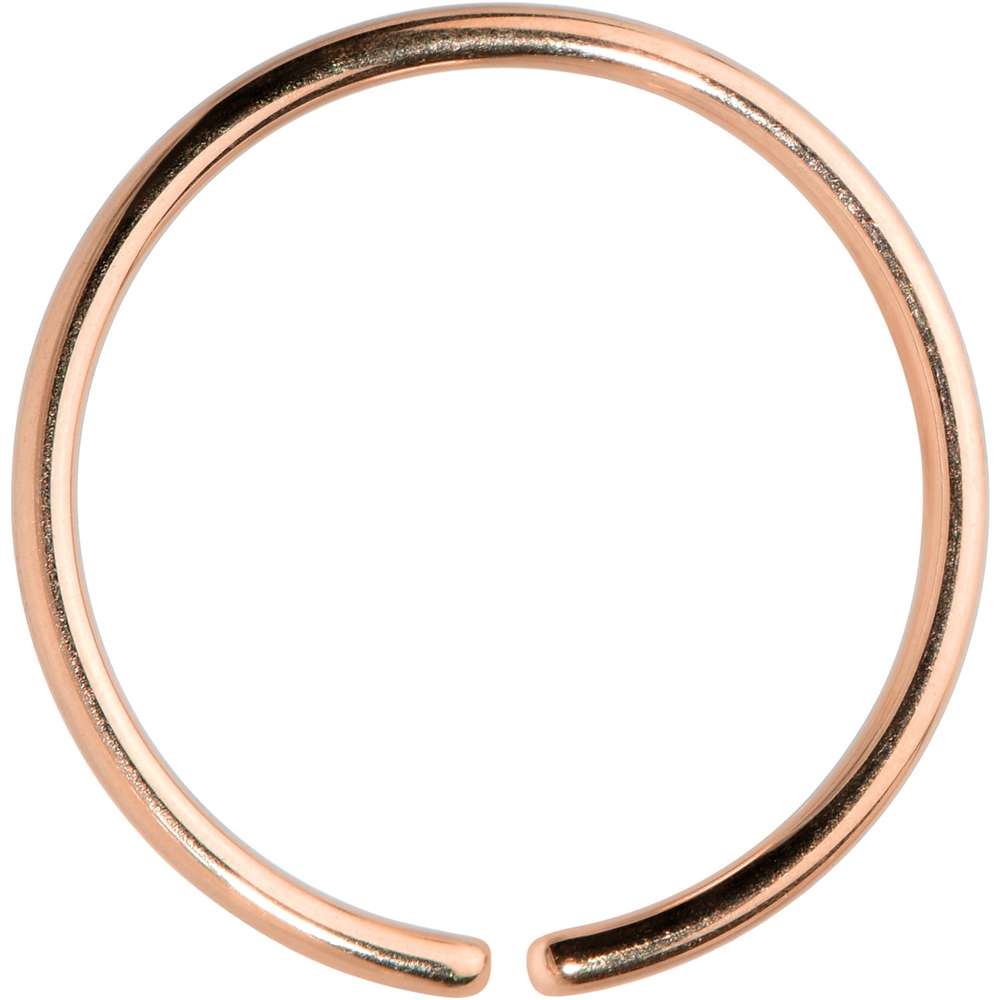 20G 3/8 Rose Gold Tone PVD Grade 23 Titanium Bendable Hoop Ring