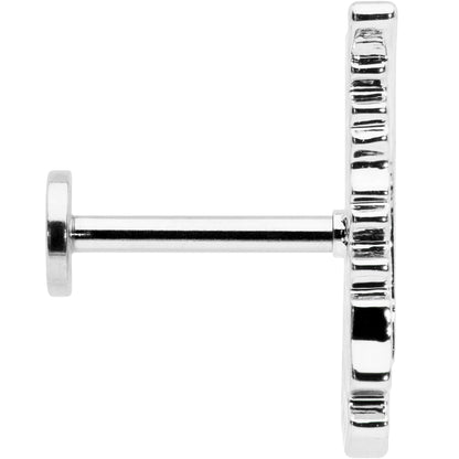 16G 5/16 Clear CZ Gem Feather Internally Threaded Labret Tragus