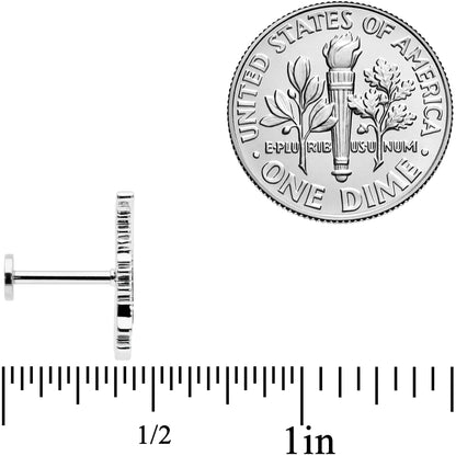 16G 5/16 Clear CZ Gem Feather Internally Threaded Labret Tragus