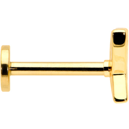 16G 5/16 CZ Gem Gold Hue Butterfly Internal Thread Labret Tragus