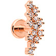 16G 1/4 CZ Gem Rosy Hue Texture Arc Internal Thread Labret Tragus