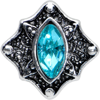 16G 1/4 Blue Gem Rhombus Retro Cartilage Tragus Earring