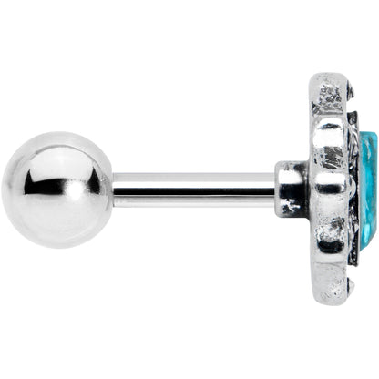 16G 1/4 Blue Gem Rhombus Retro Cartilage Tragus Earring