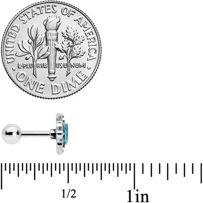 16G 1/4 Blue Gem Rhombus Retro Cartilage Tragus Earring