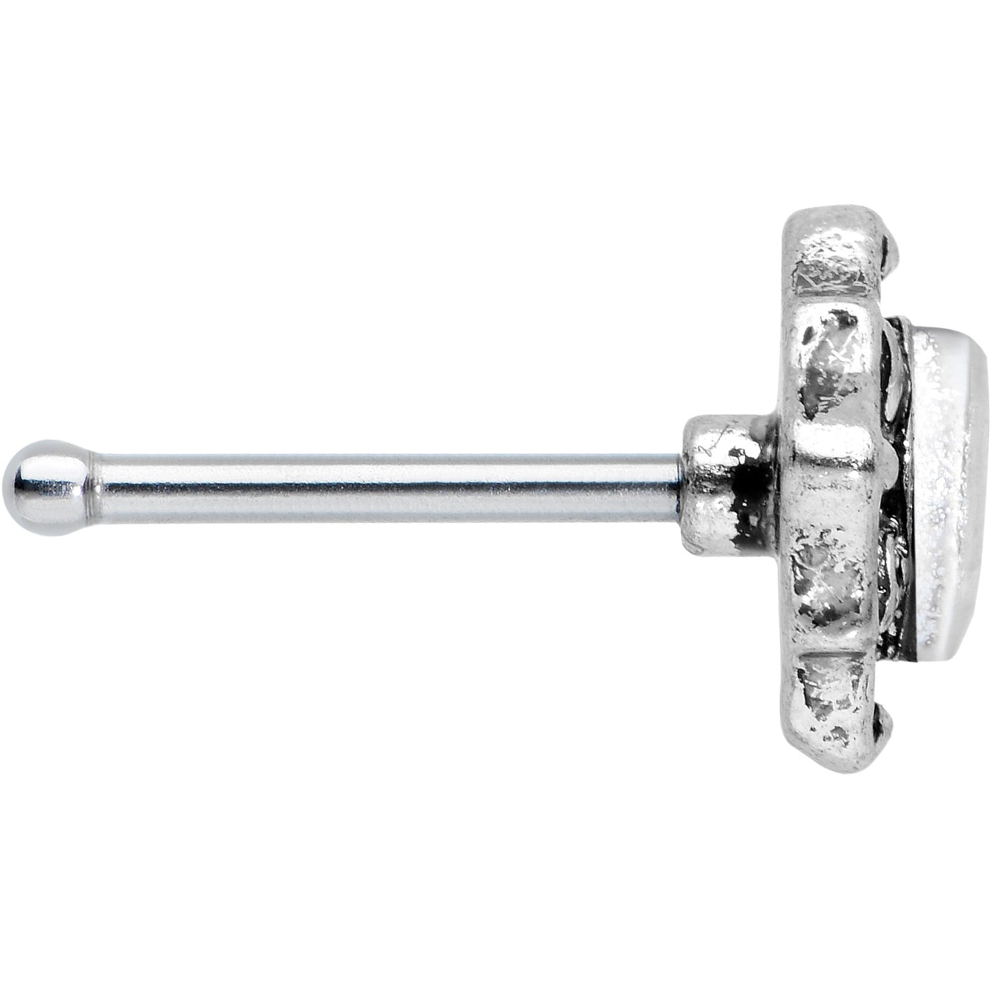 20G 1/4 Clear Gem Rhombus Retro Nose Bone