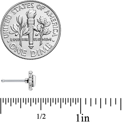 20G 1/4 Clear Gem Rhombus Retro Nose Bone