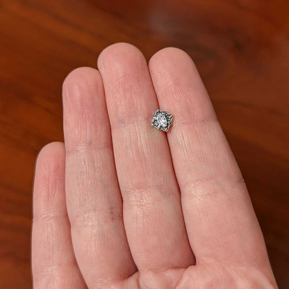 20G 1/4 Clear Gem Rhombus Retro Nose Bone