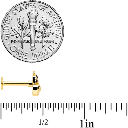 16G 5/16 Gold Tone Mom Baby Orca Whale Labret Monroe Tragus