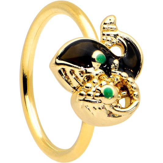 20G 5/16 Gold Tone Mom Baby Orca Whale Nose Hoop