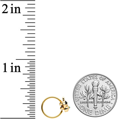 20G 5/16 Gold Tone Mom Baby Orca Whale Nose Hoop