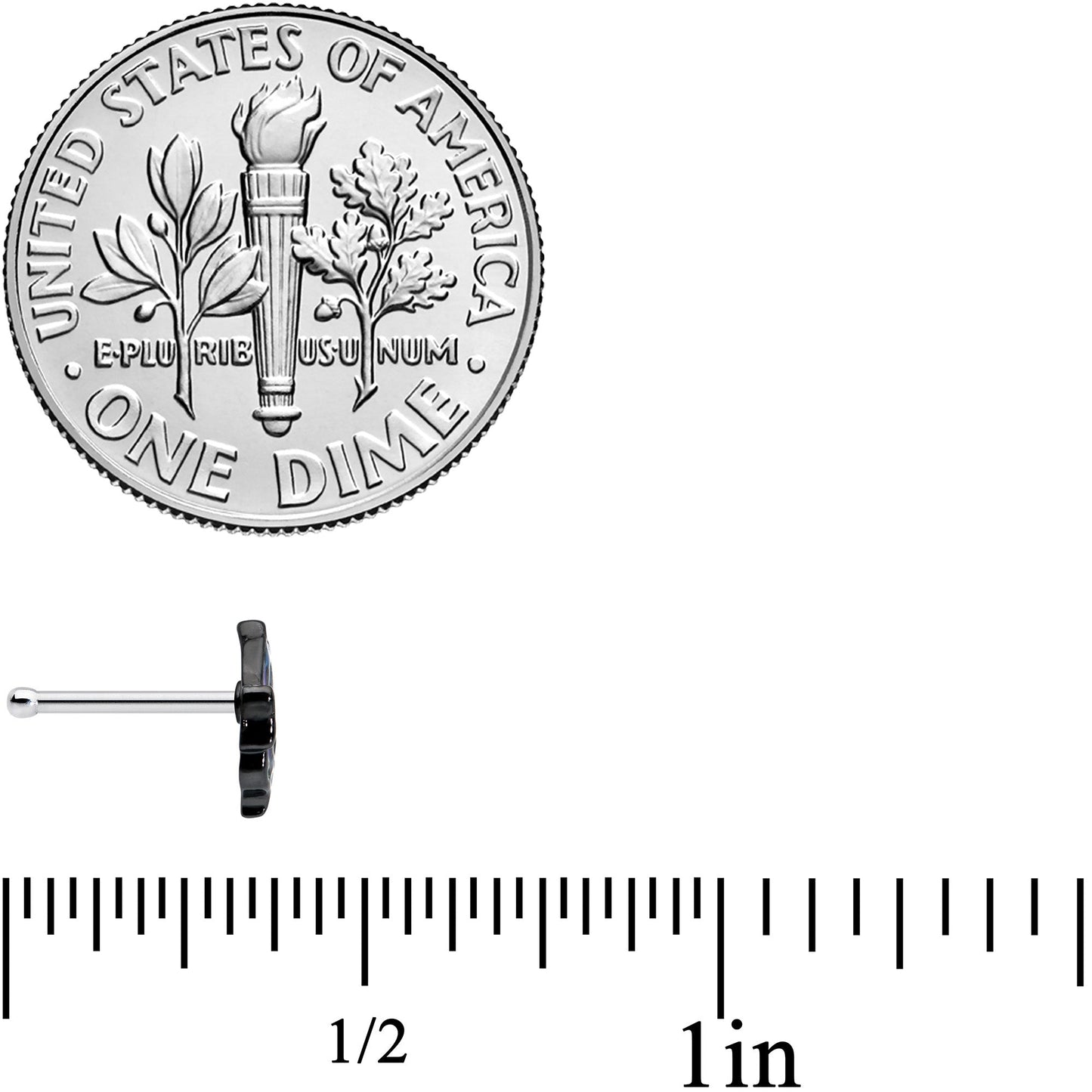 20G 1/4 Fantasy Black Faerie Wings Nose Bone