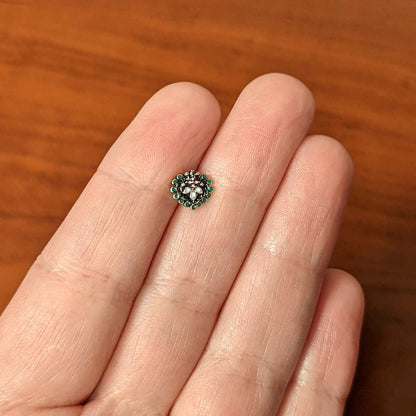 16G 5/16 Stylized Pink Green Abstract Leaf Labret Monroe Tragus