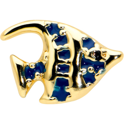 20G 1/4 Blue Gem Gold Tone Adorable Angelfish Nose Bone
