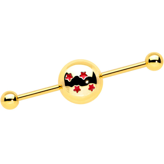 14G Gold Tone Licensed Dragonball Z Industrial Barbell 38mm