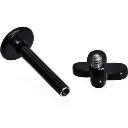 16G 5/16 Black Simple Butterfly Internally Threaded Labret Tragus