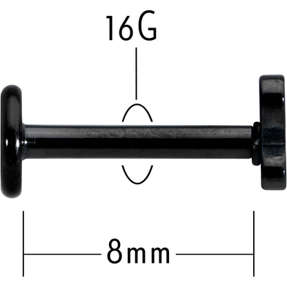 16G 5/16 Black Simple Butterfly Internally Threaded Labret Tragus