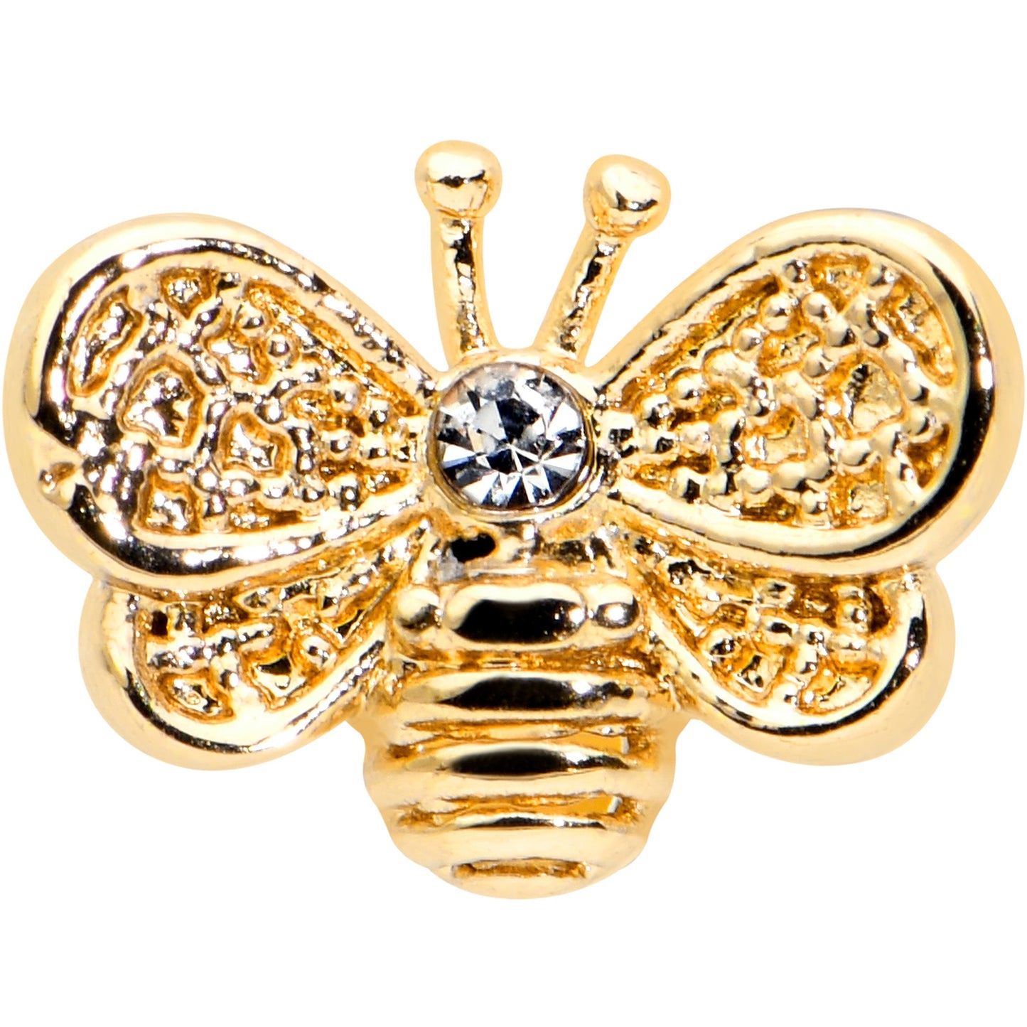 16G 5/16 Clear Gem Gold Tone Beauty Bee Labret Monroe Tragus