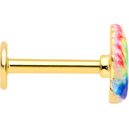 16G 5/16 Gold Tone Rainbow Scallop Shell Labret Monroe Tragus