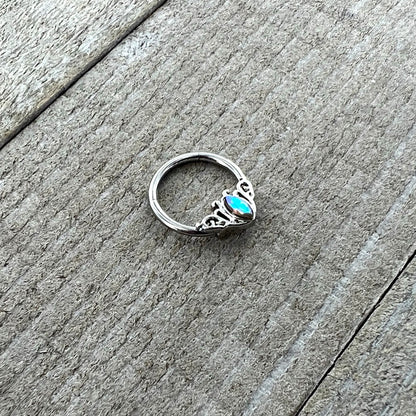 16G 3/8 Aurora Gem Deco Waves Hinged Segment Ring