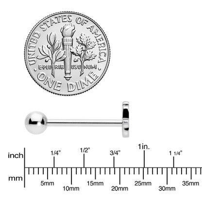 Clear CZ Gem Understated Hamsa Hand Barbell Tongue Ring